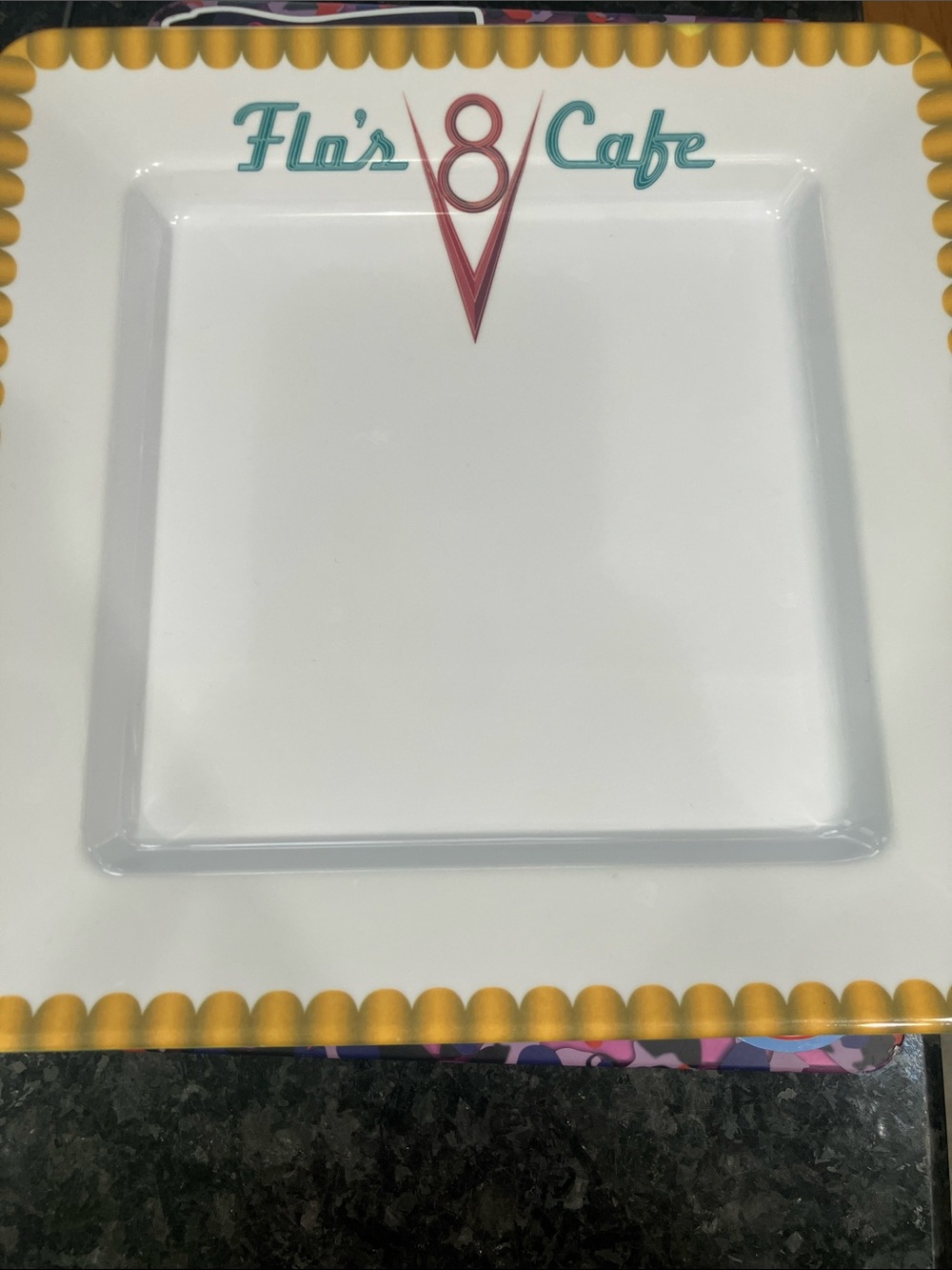 Disney Flo's V8 Cafe White Plate Set of 4